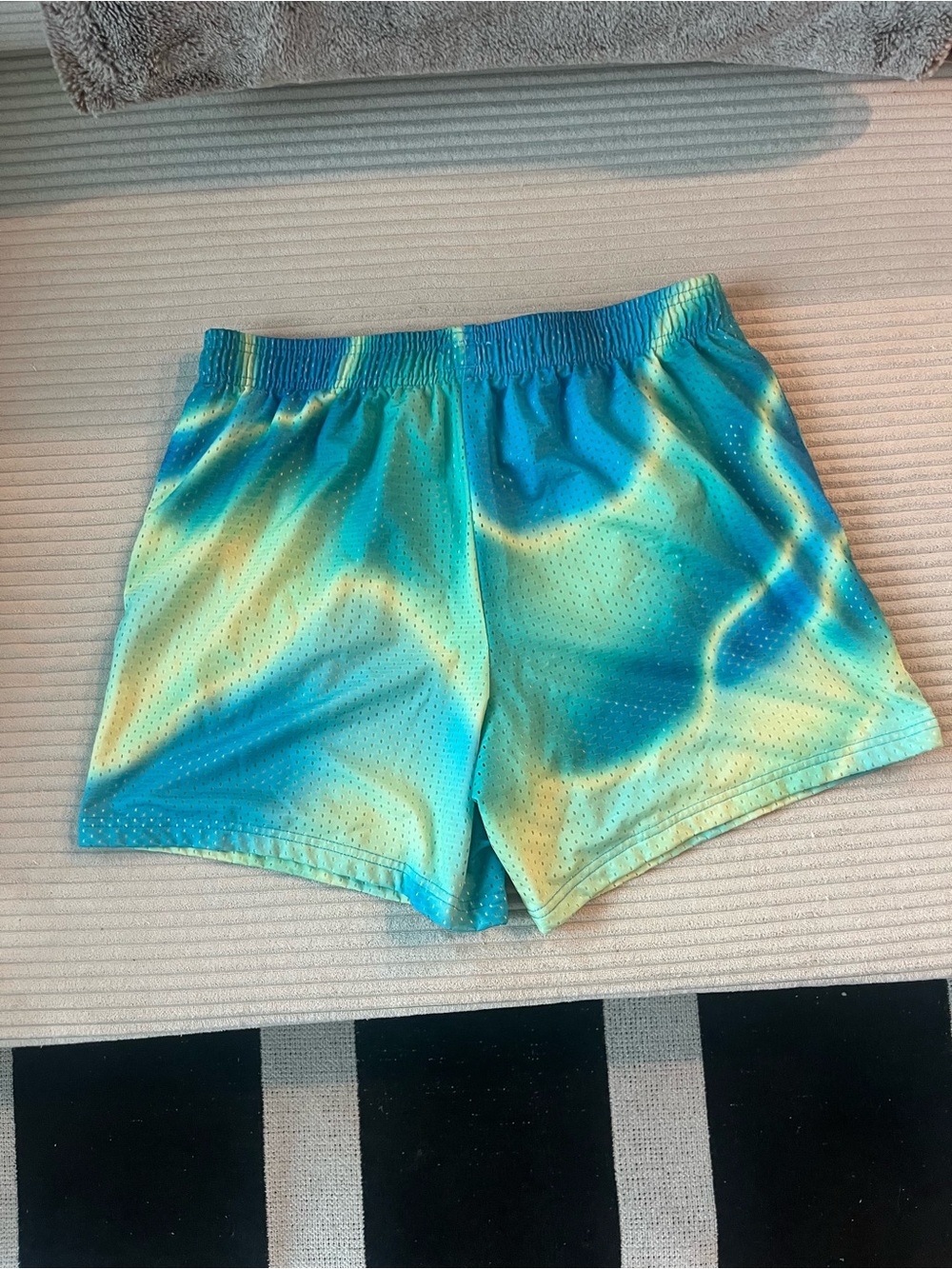 Duvin Teal & Yellow Tie-Dye Athletic Shorts - Picture 2 of 3